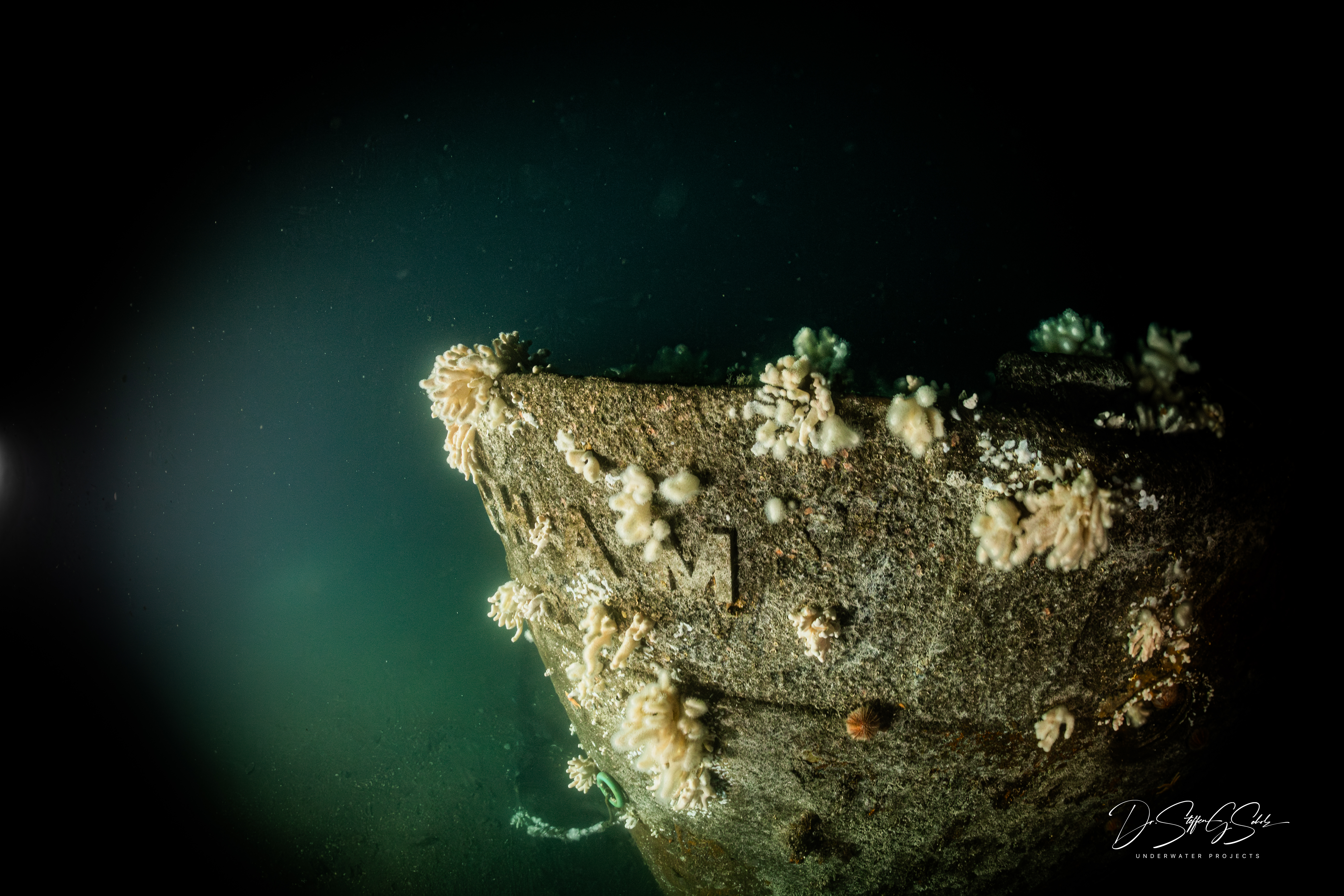 HMS Nottingham on the seabed